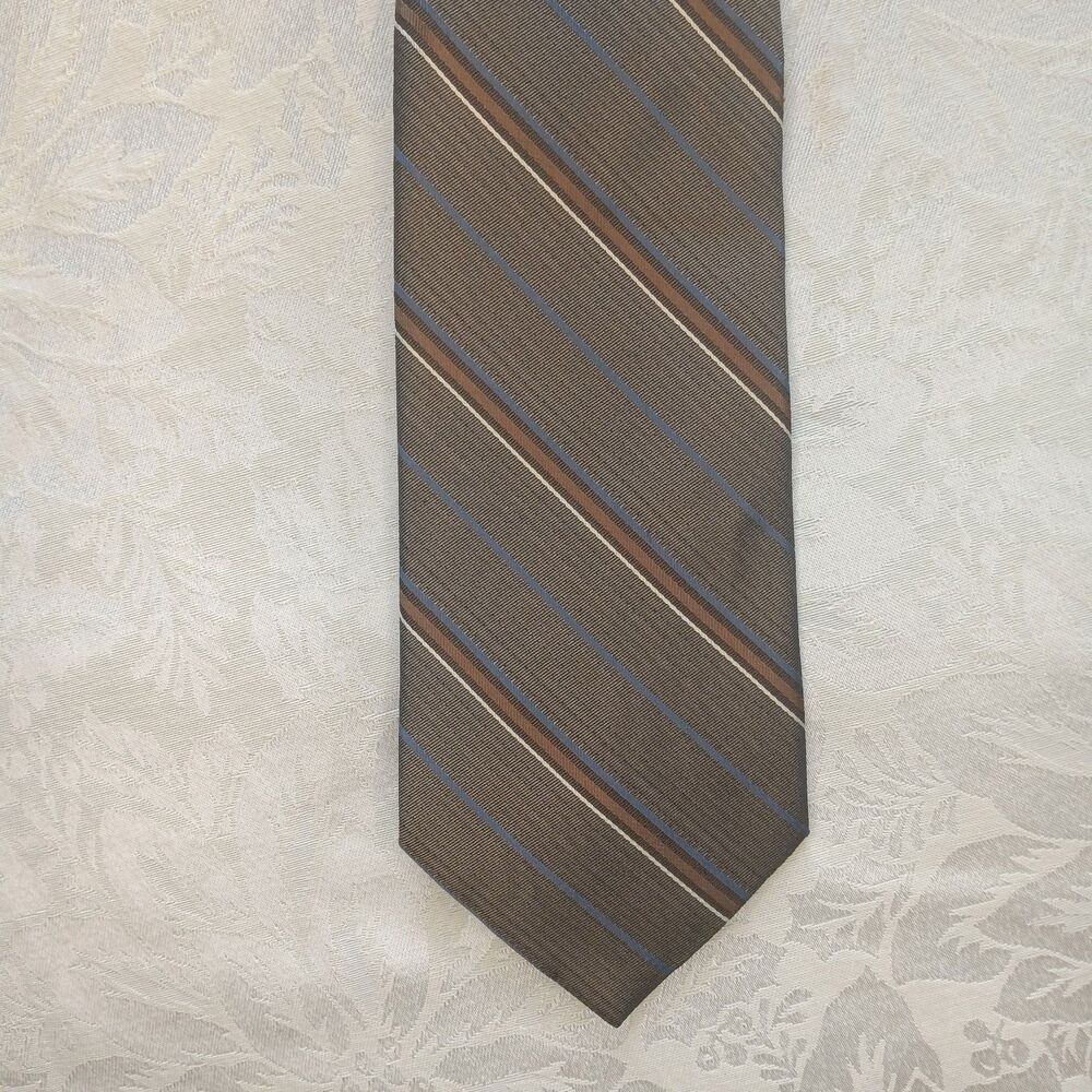 Vintage Ron Chereskin Tie All Silk Handmade Mens Diagonal Striped Retro 56.5x4